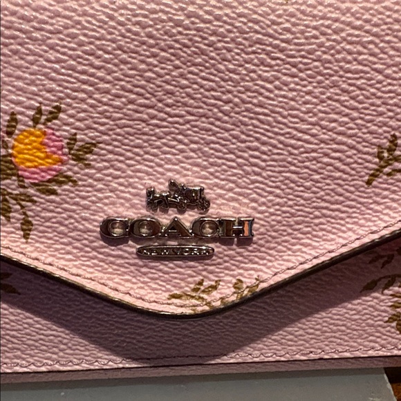 Coach  Long wallet coated canvas, violet, spring bouquet floral pattern rehabed - Picture 2 of 14